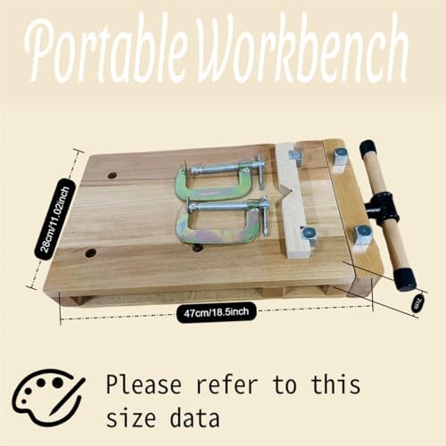 Portable Woodworking Vise for Workbench, Desktop Woodworking Vise with G-Type Fixing Clips & 4 Metal Limit Blocks, Ideal for Home, Woodworking Studios, Wood Processing