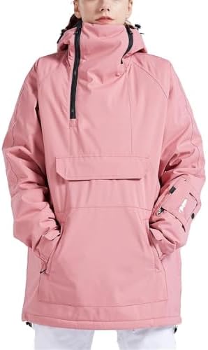 Womens Ski Snow Anorak Jacket Waterproof Windproof Warm Snowboarding Winter Coat with Hood
