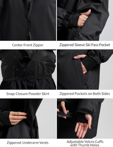 GSOU SNOW Mens Womens Snow Ski Jacket Baggy Snowboard Waterproof Insulated