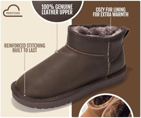 Project Cloud 100% Genuine Leather Womens Boots Ankle Boots for Women Shoes