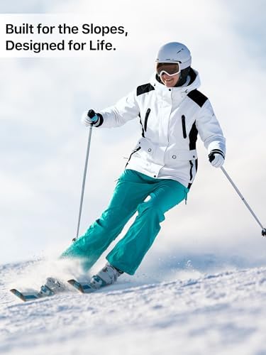 FREE SOLDIER Women's Waterproof Ski Snow Jacket Warm Fleece Lined Winter Rain Jacket with Hood Fully Taped Seams