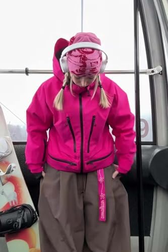 GSOU SNOW Snowboard Jacket Mens Womens Ski Jacket Baggy Snow Hoodie Coat