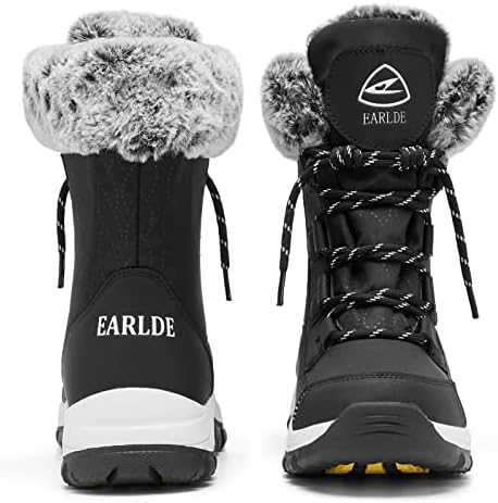 EARLDE Women's Snow Boots Waterproof Mid-Calf Winter Boots