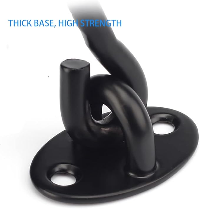 Privacy Hook and Eye Latch Easy Lock for Barn Door, Black (6 INCH-2PCS)