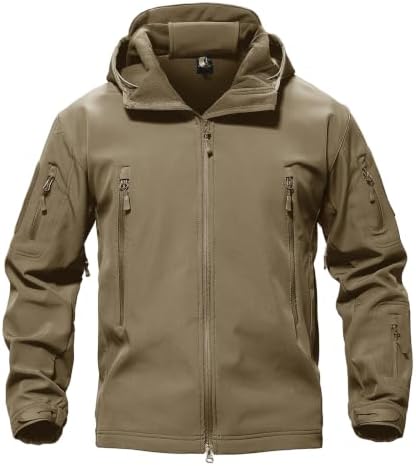 TACVASEN Men's Fleece Softshell Jacket Waterproof Winter Tactical Hooded