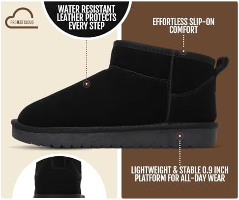Project Cloud 100% Genuine Leather Womens Boots Ankle Boots for Women Shoes