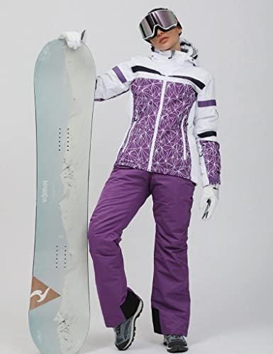 Women's Ski Jackets and Pants Set Windproof Waterproof Insulated Snowsuit Winter Warm Snowboarding Snow Coat