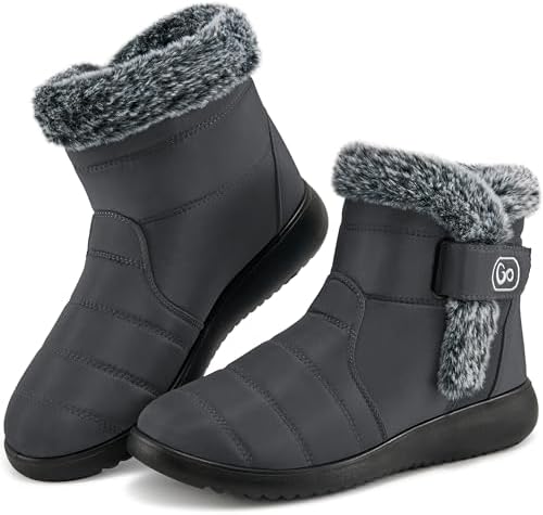 Winter Snow Boots for Women: Comfortable Warm Fur Lined Ankle Booties Non Slip Waterproof Boots for Outdoor Walking