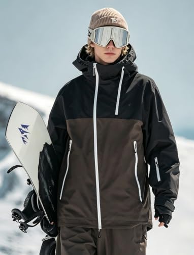 GSOU SNOW Mens Womens Baggy Snowboard Jacket Asym-Zip Ski Jacket