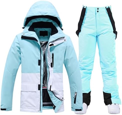 Women's Ski Jackets and Pants Set Waterproof Insulated Snowsuit Winter Warm Skisuit Fashion Snowboarding Snow Coat
