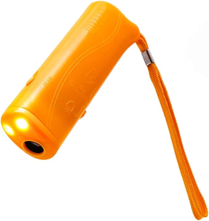 OYEFLY Handheld Dog Trainer, 3 in 1 with LED Flashlight,Bark Stopper Dog Trainer Devices Training Tool/Stop Barking(Yellow)