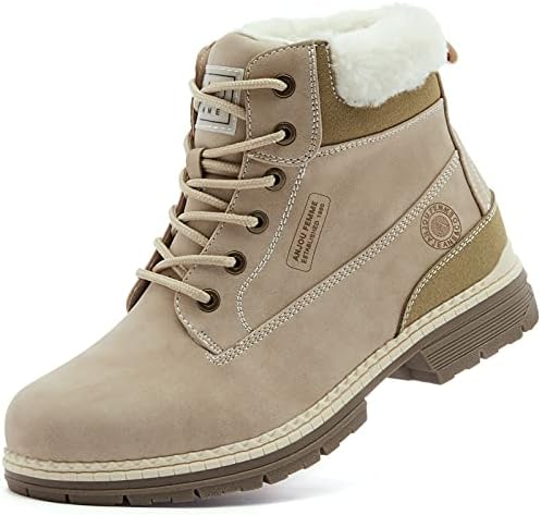 ANJOUFEMME Womens Hiking Snow Winter Boots - Waterproof Outdoor Ankle Boots for Women Comfortable Warm Fur Boots for Backpacking Cycling