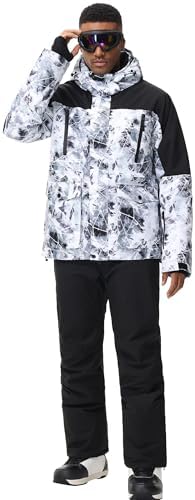 Men's Jacket and Pants Set Insulated Waterproof Waterproof Snowboard Snowsuits for Snow Sport