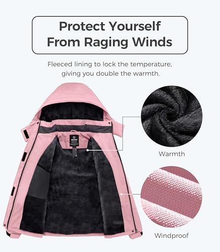wantdo Women Hardshell Waterproof Windproof Insulated Ski Trekking Jacket