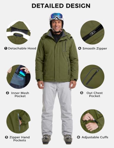 Men's Ski Jacket Windproof Waterproof Rain Coat Snow Winter Jacket