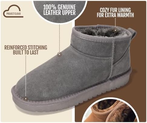 Project Cloud 100% Genuine Leather Womens Boots Ankle Boots for Women Shoes