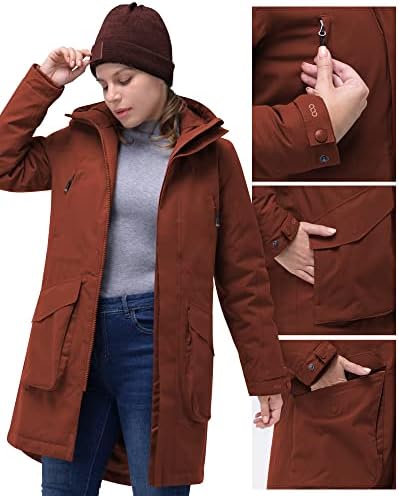 33,000ft Women's Waterproof Winter Coat Long Insulated Jacket with hood
