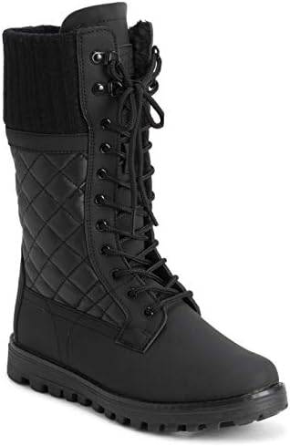 POLAR Womens Faux Fur Warm Thermal Waterproof Outdoor Walking Snow Winter Rubber Sole Calf Boots