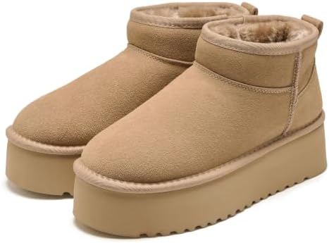 Project Cloud 100% Genuine Leather Ankle Boots for Women Platform Boots