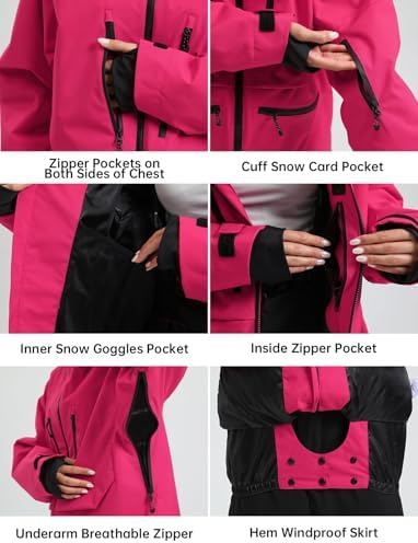 GSOU SNOW Snowboard Jacket Mens Womens Ski Jacket Baggy Snow Hoodie Coat