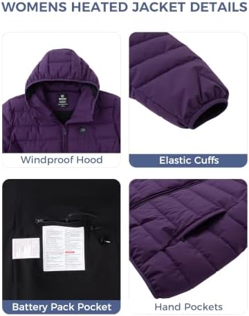 wantdo Heated Jackets for Women Plus Size Heated Coats with Battery Pack