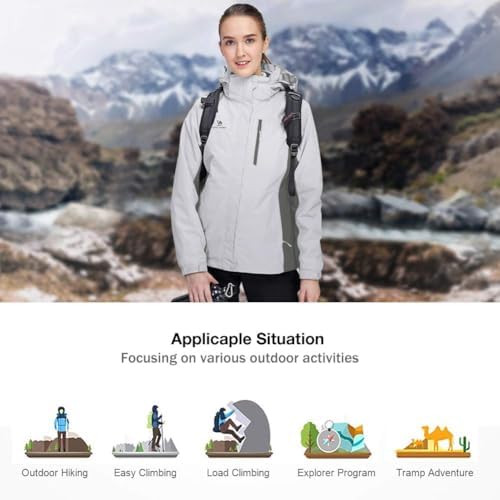 CAMEL CROWN Women's Waterproof Ski Jacket 3 in 1 Winter Coat Windbreaker Snowboard Jackets for Rain Snow Outdoor Hiking