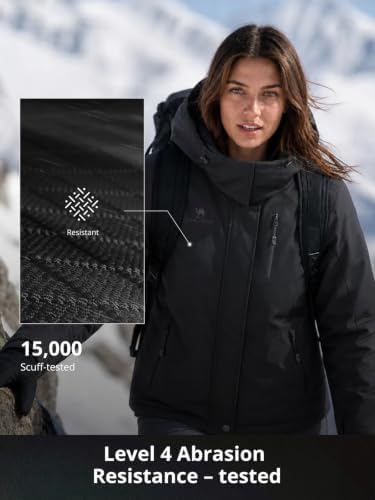 CAMELSPORTS Women's Waterproof Snow Ski Jakcet Fleece Warm Winter Coat Hooded Windproof Insulated Snowboarding Jacket