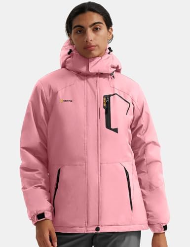 GEMYSE Women's Waterproof Ski Jacket Warm Winter Coat with Detachable Hood