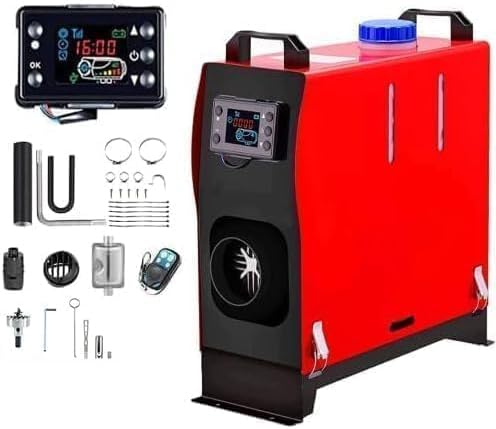 ZHIBANG Diesel Air Heater All in one,12V/8KW Parking Heater,Diesel Heater with Smart LCD Display,5L Fuel Tank and Muffler,Suitable for RV,Trailer,Truck,Boat (黑液晶一体机)