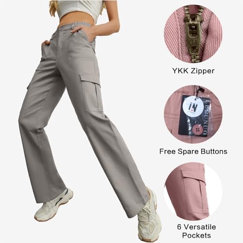 Lepunuo Cargo Pants for Women High Waisted Casual Pants Baggy Stretchy Wide Leg Y2K Streetwear with 6 Pockets