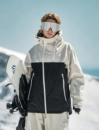 GSOU SNOW Mens Womens Baggy Snowboard Jacket Asym-Zip Ski Jacket