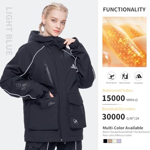 Womens Mens Snowboard Jacket Baggy Snow Ski Coat with Hood