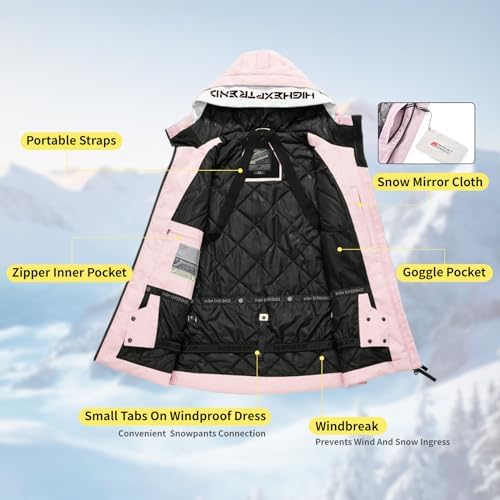 Womens Snowboard Jacket Baggy Ski Coat Snow with Hood