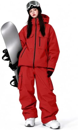 Women's Snow Snowboard Suits Insulated Snowsuits Baggy Ski Jacket and Pants