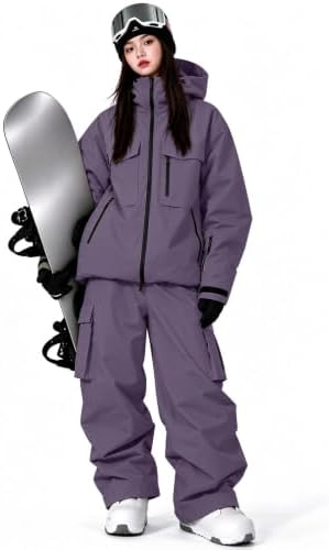 Women's Snow Snowboard Suits Insulated Snowsuits Baggy Ski Jacket and Pants