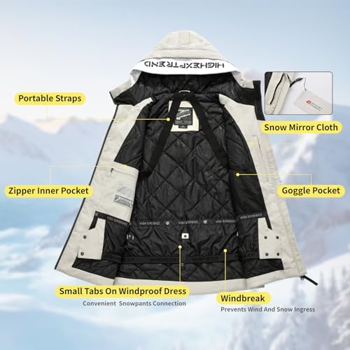Womens Snowboard Jacket Baggy Ski Coat Snow with Hood