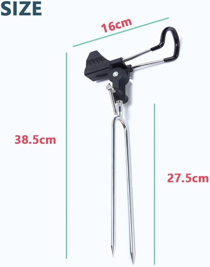 Stedan 2 Pack Fishing Rod Holders, Ground Fishing Rod Pole Brackets, 360 ° Adjustable & Detachable Easy to Carry Folding Fishing Equipment on Lakes, Rivers