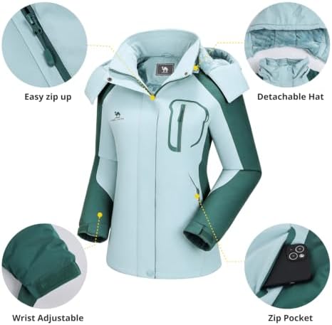 CAMEL CROWN Women's Ski Jacket Winter Snow Coat Waterproof Female Jackets