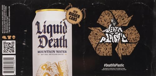 Liquid Death、スティルマウンテンウォーター、8缶パック（19.2液量オンス缶）、天然山の源水、無限にリサイクル可能な冷たい缶、アメリカ製