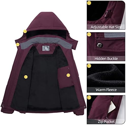 CAMEL CROWN Women's Ski Jacket Winter Snow Coat Waterproof Female Jackets