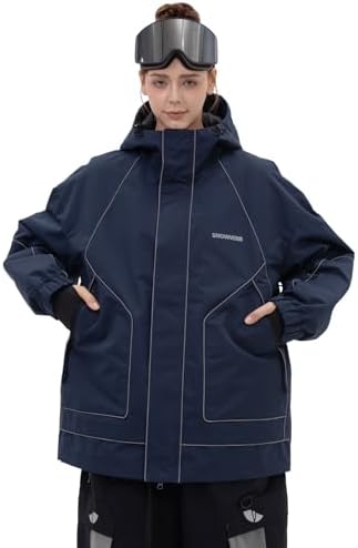 SNOWVERB Women Men Reflective Loose Fit Snow Coat Ski & Snowboard Jackets