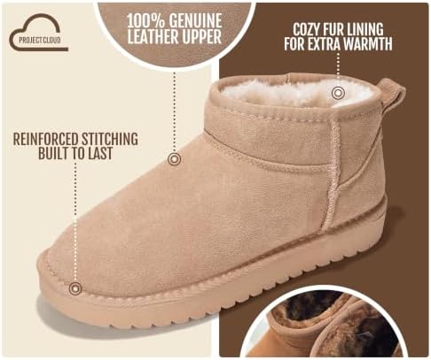 Project Cloud 100% Genuine Leather Womens Boots Ankle Boots for Women Shoes
