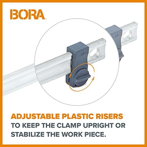 Bora 18" Parallel Clamp Set, 2 Pack of Woodworking Clamps with Rock-Solid, Even Pressure, 571118T, Rustic Brown