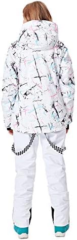 Women's Ski Jackets and Pants Set Windproof Waterproof Insulated Snowsuit Winter Warm Snowboarding Snow Coat