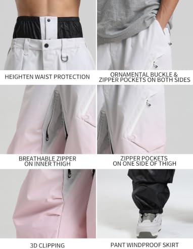 GSOU SNOW Womens Ski Jacket and Pants Set Baggy Snowboard Jacket Snow Suit