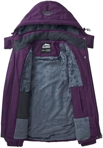 ELLSWOS Womens Winter Coats Waterproof Ski Jacket Warm Snow Raincoat