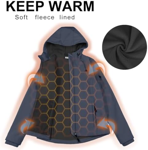 33,000ft Women's Softshell Jacket Waterproof Hooded Fleece Lined Rain Coat