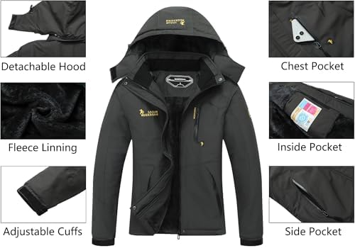 MOERDENG Women's Ski Jacket Warm Winter Coat Snowboarding Jacket