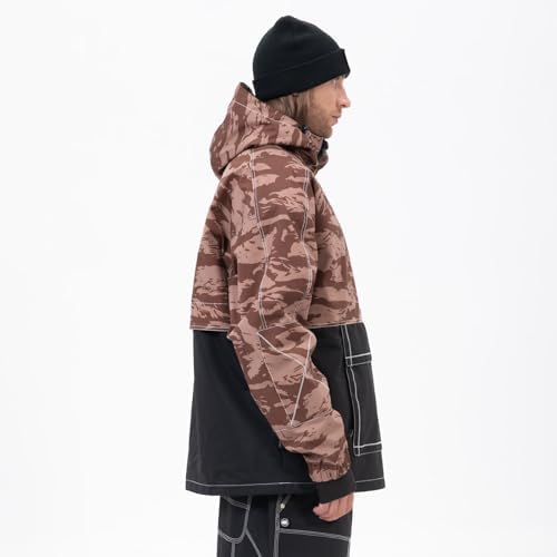 SNOWVERB Baggy Snowboard Hooded Jacket Ski Snow Cargo Coat for Mens Womens