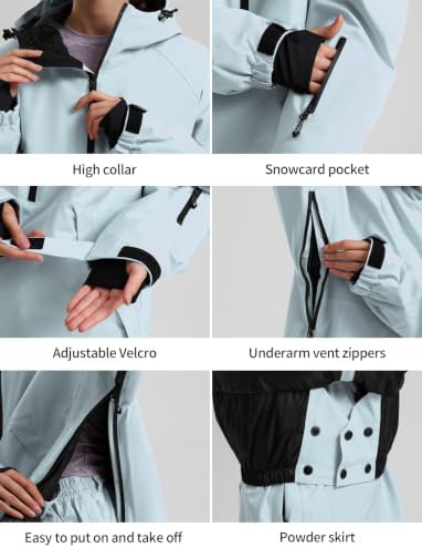 GSOU SNOW Mens Snow Jacket Womens Baggy Snowboard Ski Jacket Waterproof